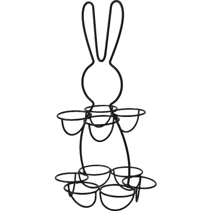 Eierhouder konijn ijzer zwart 32 cm 