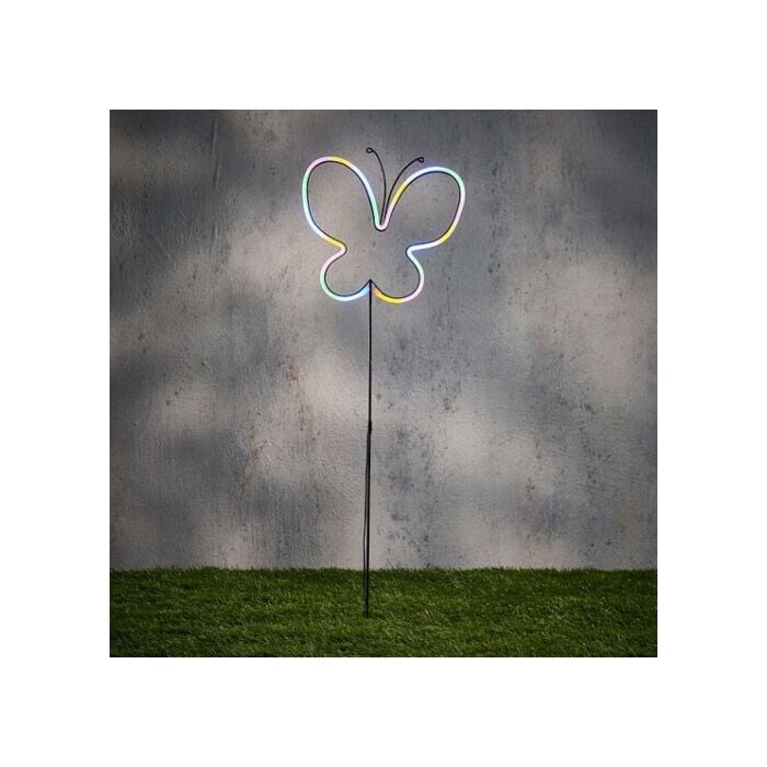 Neon light tuinsteker vlinder multicolour led IP44 battery operated 82,5 cm - Luca Lighting Neon light tuinsteker vlinder multicolour led IP44 battery operated 82,5 cm - Luca Lighting