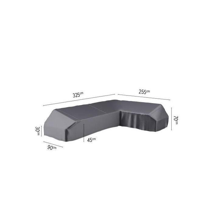 Loungeplatformhoes L 325 cm Rechts zwart - Platinum Loungeplatformhoes L 325 cm Rechts zwart - Platinum