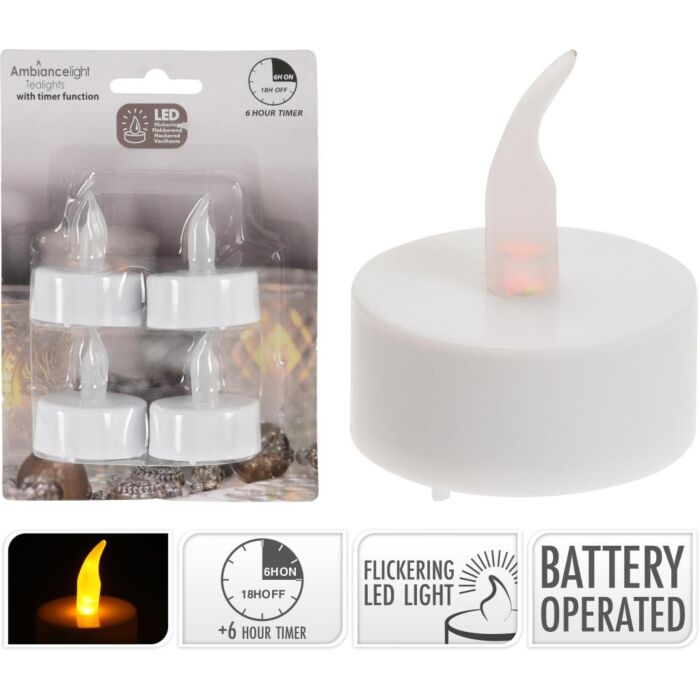 LED Theelicht Set van 4 LED Theelicht Set van 4