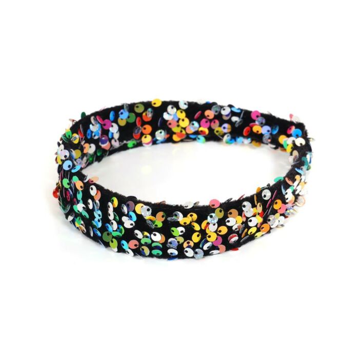 Pailletten haarband multi