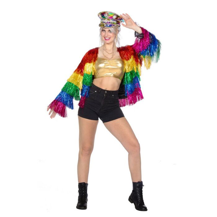 Festival tinsel jasje rainbow one size Festival tinsel jasje rainbow one size