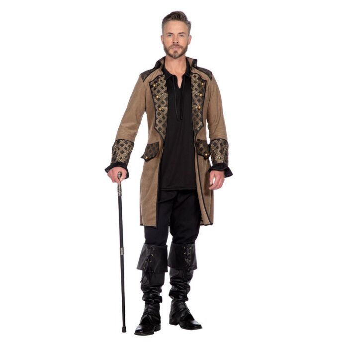 Jas piraat taupe luxe maat L Jas piraat taupe luxe maat L