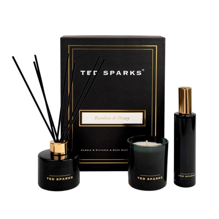 Giftset Candle Diffuser & Roomspray Bamboo & Peony - Ted Sparks