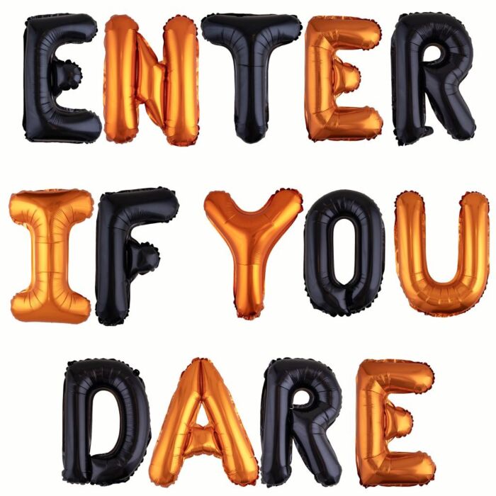 Ballonnenset Enter If You Dare zwart en oranje 41 cm 16 stuks Ballonnenset Enter If You Dare zwart en oranje 41 cm 16 stuks