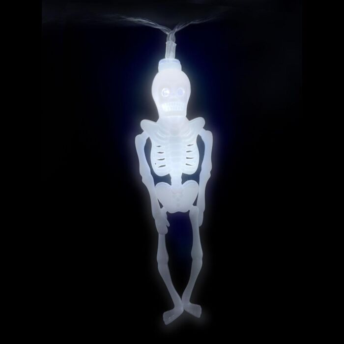 Lichtslinger met 10 LED skeletten 165 cm Lichtslinger met 10 LED skeletten 165 cm