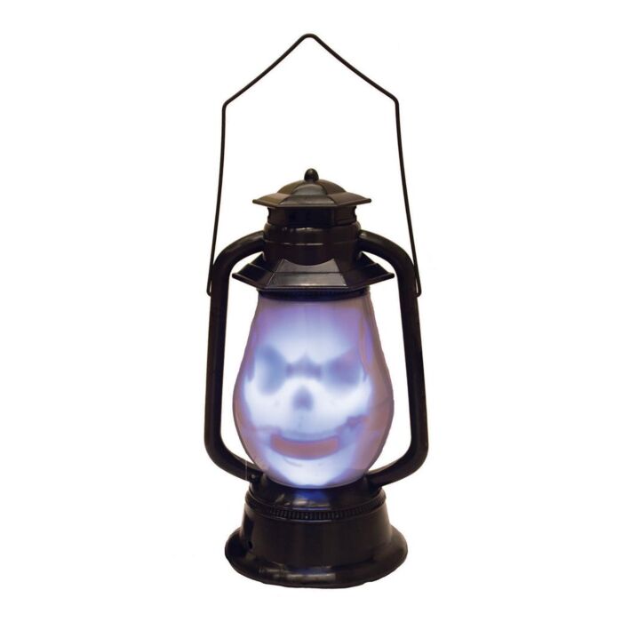 Halloweenlantaarn met licht en geluid zwart 17 x 14 x 30 cm