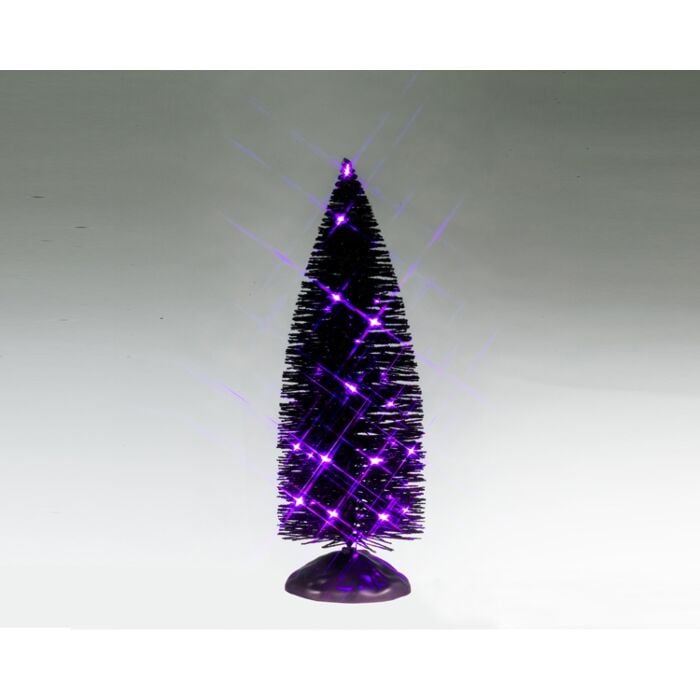 Lemax Black Bristle Tree With Purple Lights, B/O