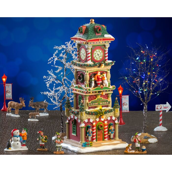 Lemax The Village Square Clock Tower set inclusief adaptor 74254, 550 mA (wit)