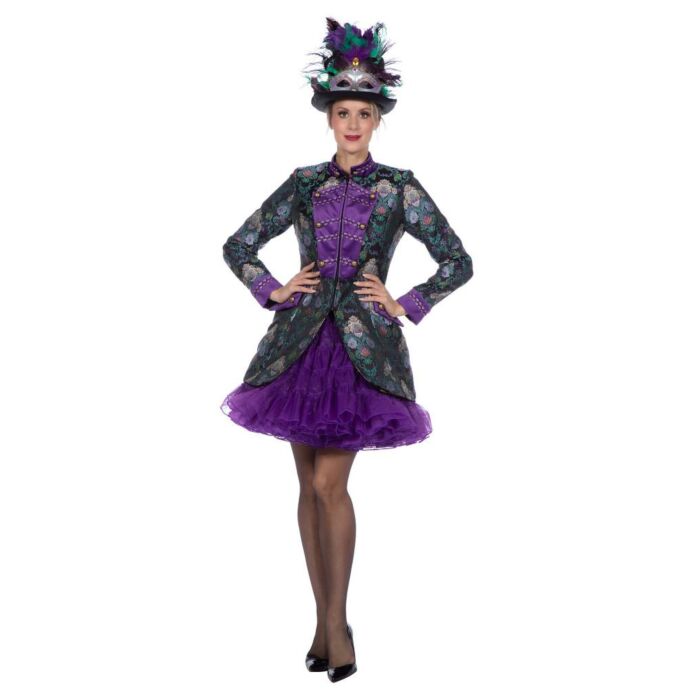 Luxe jas jacquard groen/paars maat 42 Luxe jas jacquard groen/paars maat 42