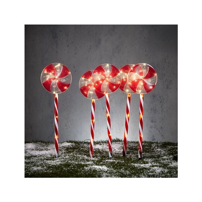 Tuinsteker lolly 75 led rood 5 stuks 58 cm - Luca Lighting Tuinsteker lolly 75 led rood 5 stuks 58 cm - Luca Lighting
