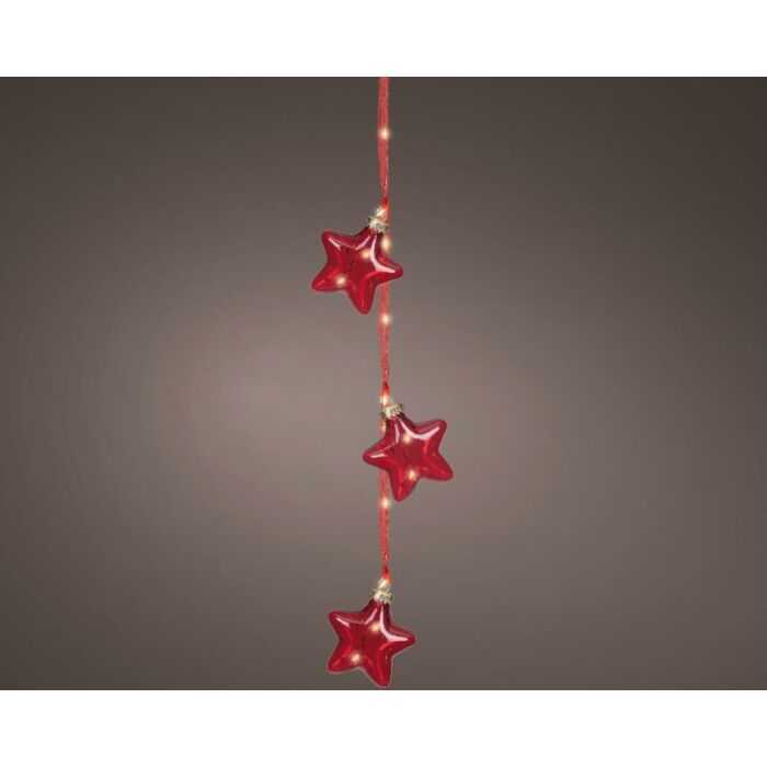 Micro LED bundel rood ster steady 15 LED warm wit 28 cm - Lumineo Micro LED bundel rood ster steady 15 LED warm wit 28 cm - Lumineo