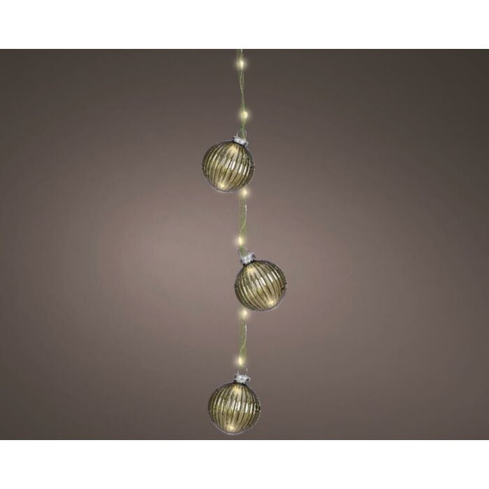 Micro LED bundel groen rond steady 15 LED warm wit 28 cm - Lumineo