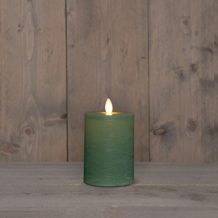 Stompkaars rustiek wax LED oplaadbaar jade groen 10 x 7,5 cm - Anna's Collection Stompkaars rustiek wax LED oplaadbaar jade groen 10 x 7,5 cm - Anna's Collection