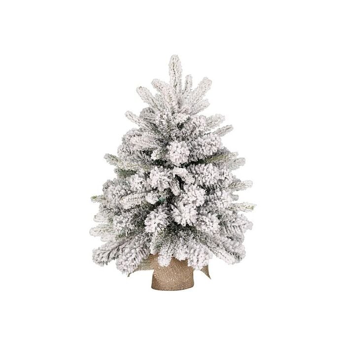 Kerstboom Grimshaw met burlap frosted groen 60 cm - Black Box Kerstboom Grimshaw met burlap frosted groen 60 cm - Black Box