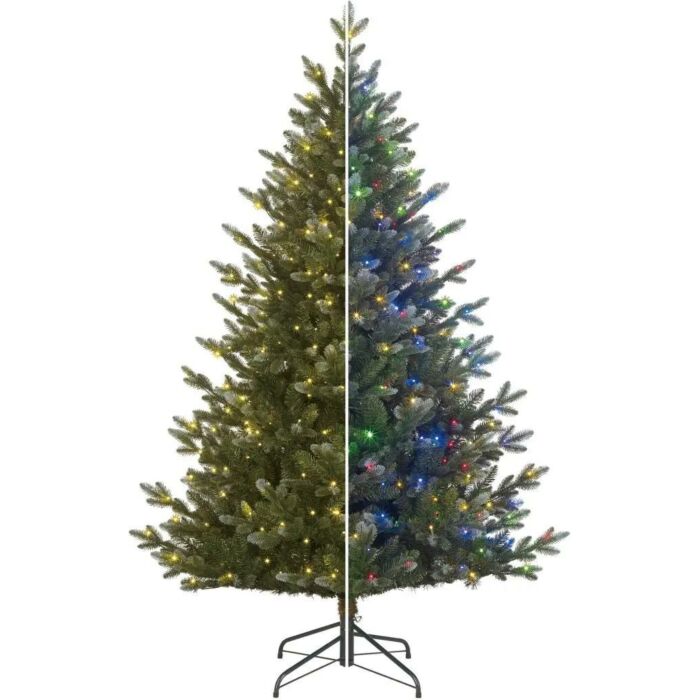 Kerstboom Burton multi 590LED blauwgroen 230 cm - Black Box Kerstboom Burton multi 590LED blauwgroen 230 cm - Black Box