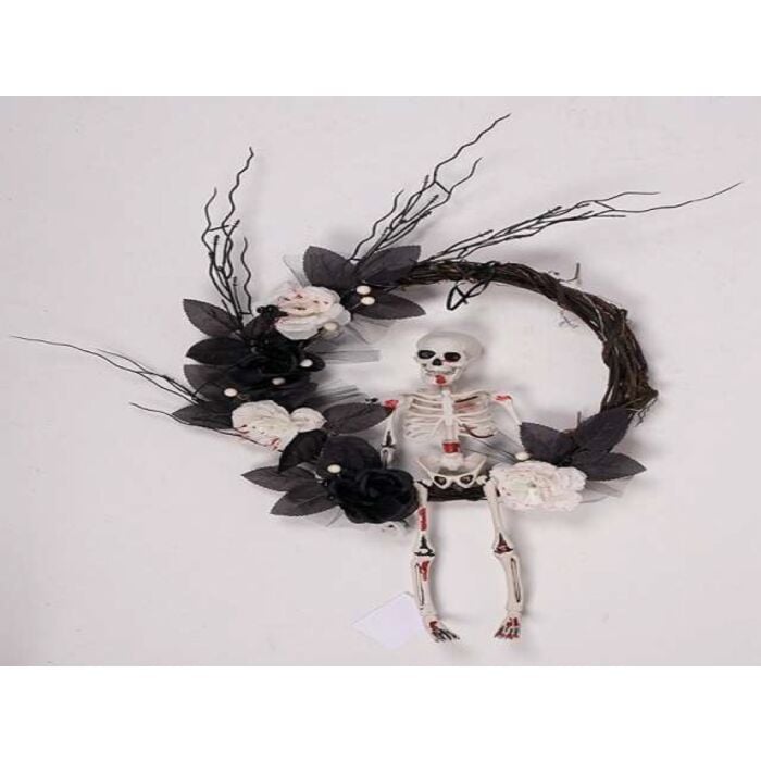 Halloween deurkrans skelet bloem Halloween deurkrans skelet bloem