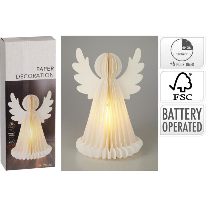 LED Engel Papier 28 cm Wit LED Engel Papier 28 cm Wit