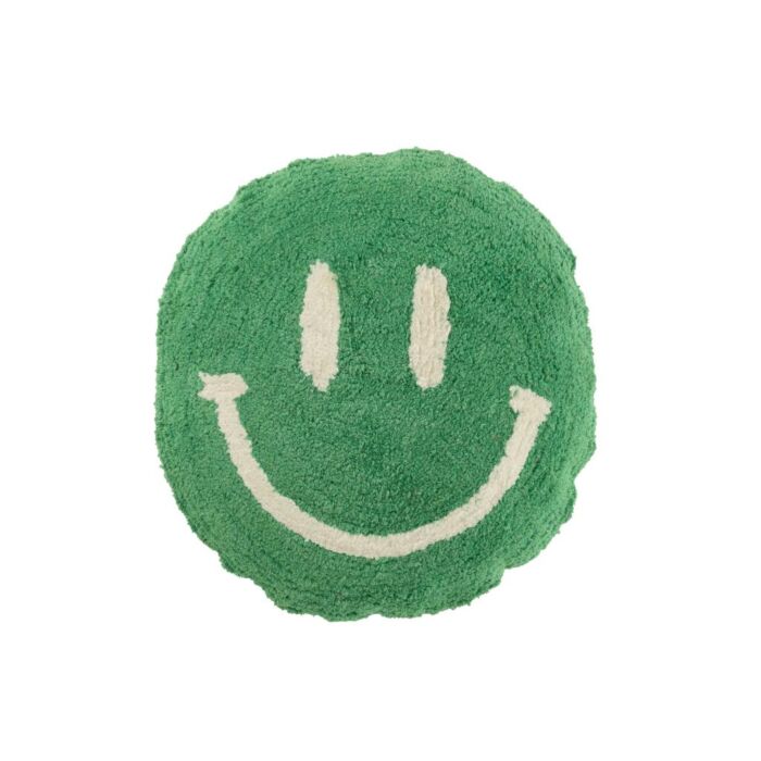 Kussen Smiley groen 45 cm