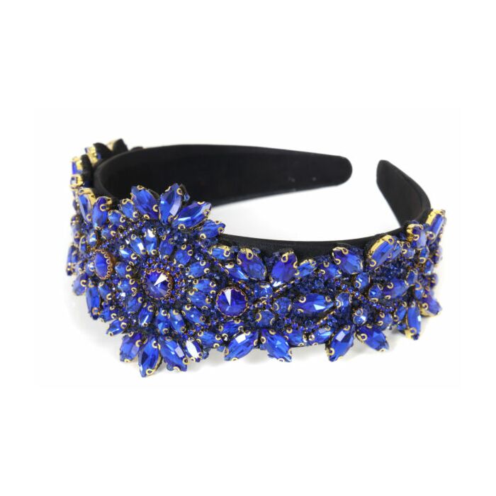 Haarband Strass blauw