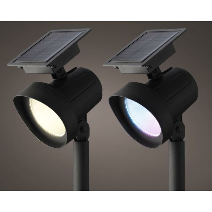Solar verlichting spotlight plastic 8 functie colour changing effect Solar verlichting spotlight plastic 8 functie colour changing effect