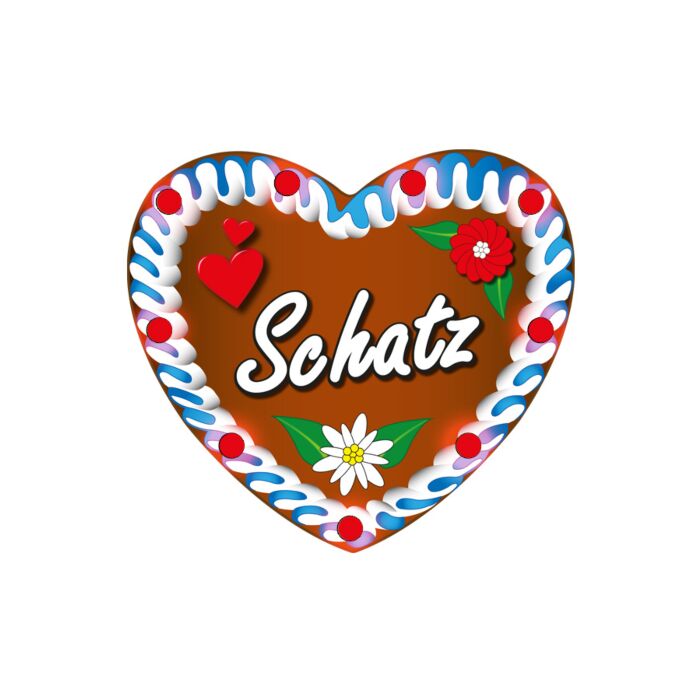 Ketting hartje met licht 'Schatz'