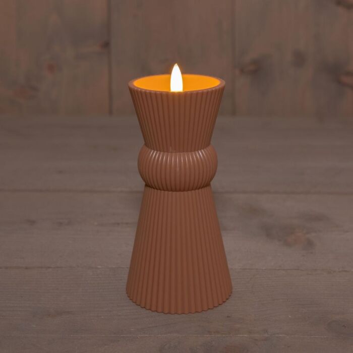 Buitenkaars 3D vlam kunststof terra 17,5 cm