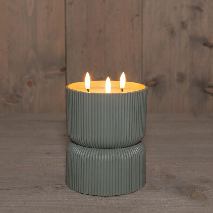 Buitenkaars 3D vlam kunststof zand 17,5 cm Buitenkaars 3D vlam kunststof zand 17,5 cm