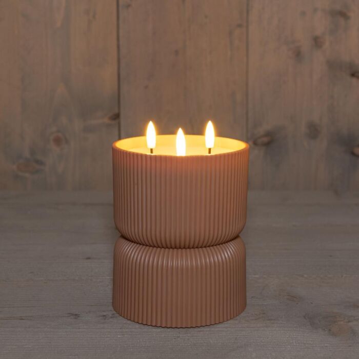 Buitenkaars 3D vlam kunststof terra 17,5 cm Buitenkaars 3D vlam kunststof terra 17,5 cm