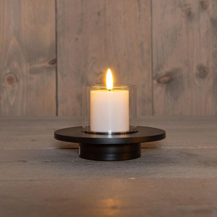 Buitenkaars 3D vlam kunststof zwart 14 cm Buitenkaars 3D vlam kunststof zwart 14 cm