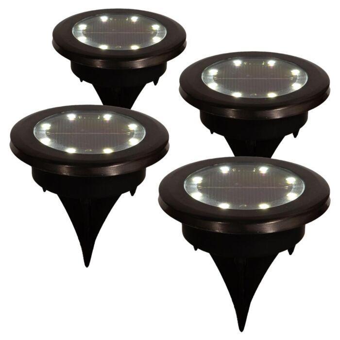 Solar grondspot titanium set van 4 7,3 cm Solar grondspot titanium set van 4 7,3 cm