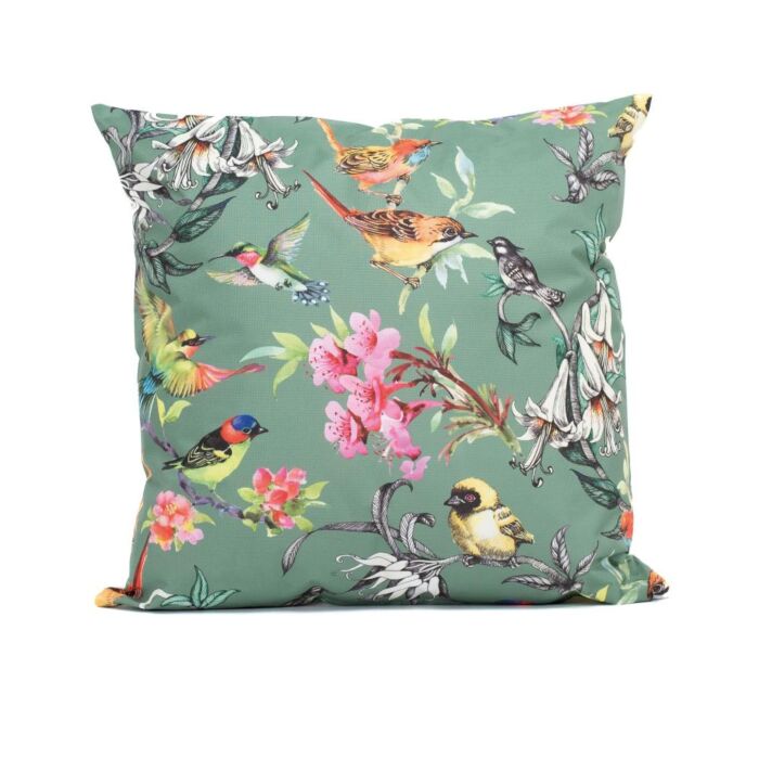 Buitenkussen vogels groen 60 cm