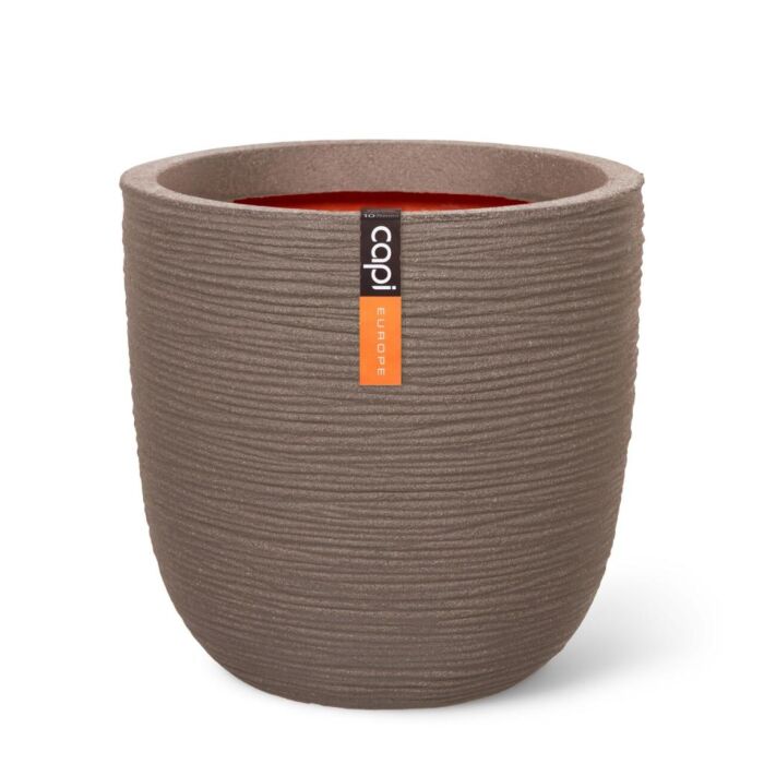 Bloempot Planter bol groove warm taupe Ø 54 cm - Capi