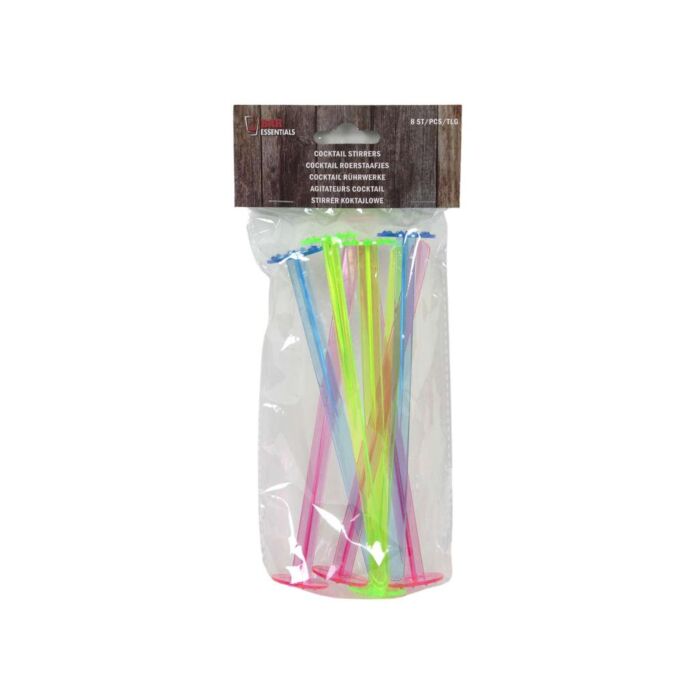 Cocktailstampers multicolor 8 stuks Cocktailstampers multicolor 8 stuks