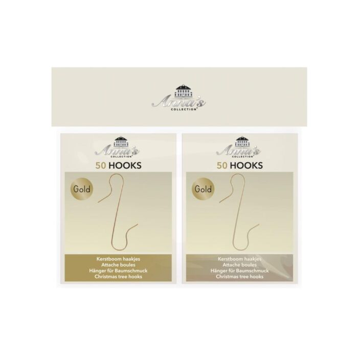 Kerstboomhaakjes Metaal Goud 2 x 50 Stuks - Anna's Collection Kerstboomhaakjes Metaal Goud 2 x 50 Stuks - Anna's Collection