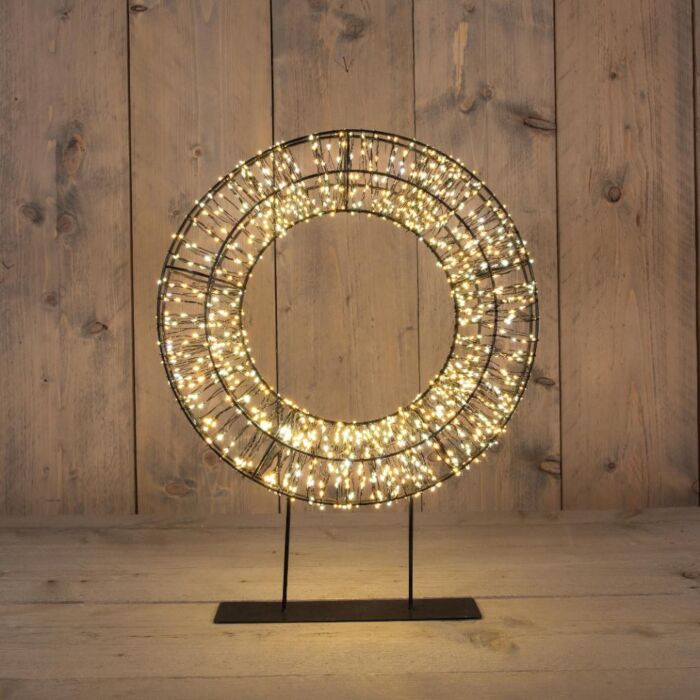 Kerstkrans 1200LED Metaal Zwart 36 cm Kerstkrans 1200LED Metaal Zwart 36 cm