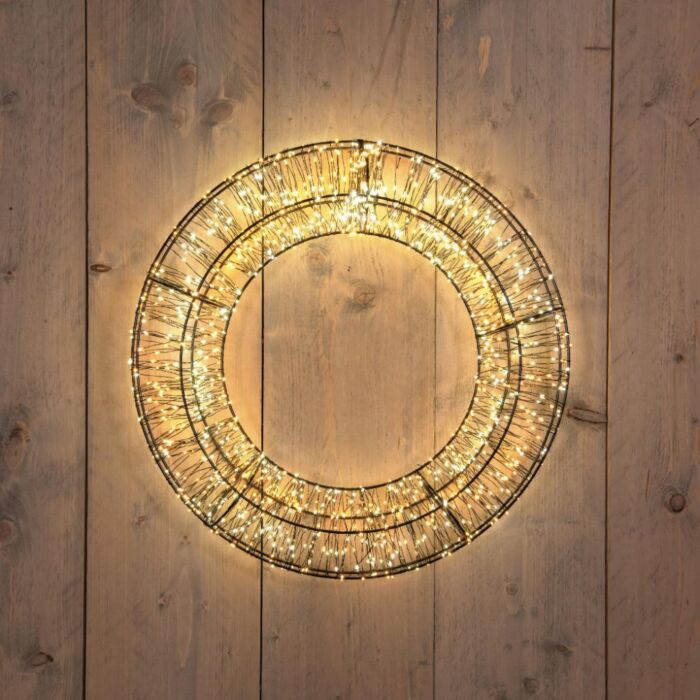 Kerstkrans 1440LED Metaal Zwart 48 cm Kerstkrans 1440LED Metaal Zwart 48 cm