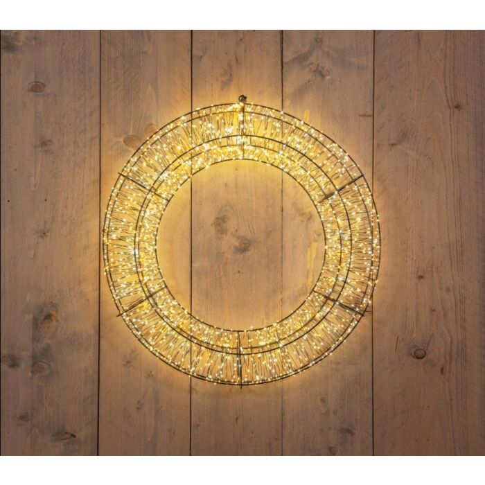 Kerstkrans 1800LED Metaal Zwart 58 cm Kerstkrans 1800LED Metaal Zwart 58 cm