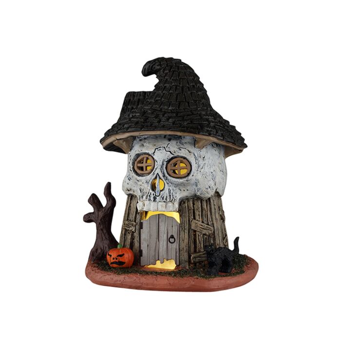 Lemax Witch's Skull Hut AC adaptable (adaptor niet inbegrepen)