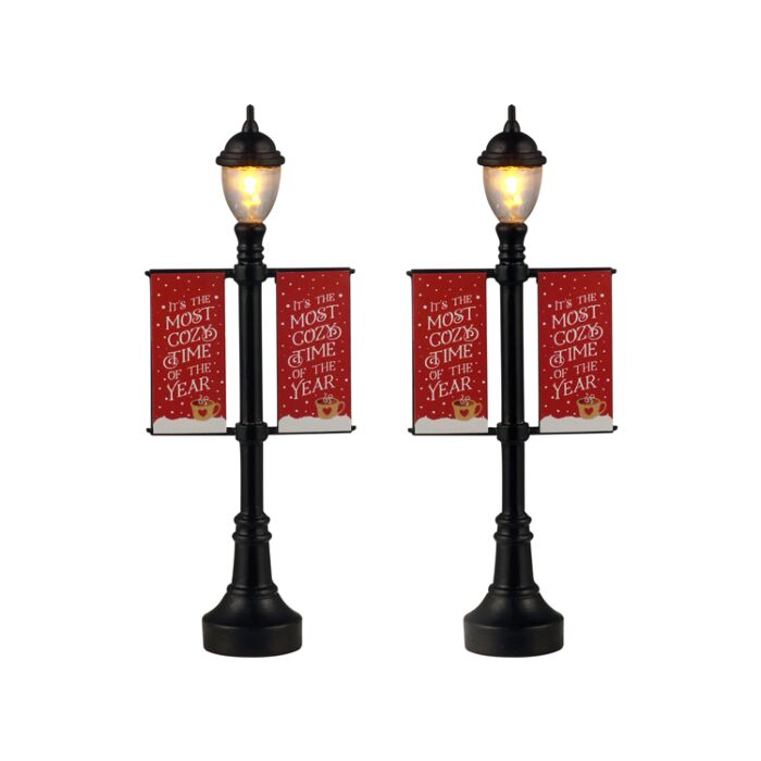 Lemax Lamp Post Banners set van 2 B/O (4.5V)