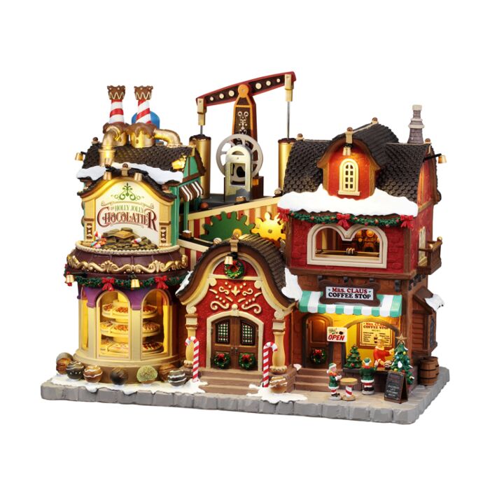 Lemax The Holly Jolly Chocolatier & Mrs. Claus Coffee Shop inclusief adaptor 74254, 550 mA (wit)