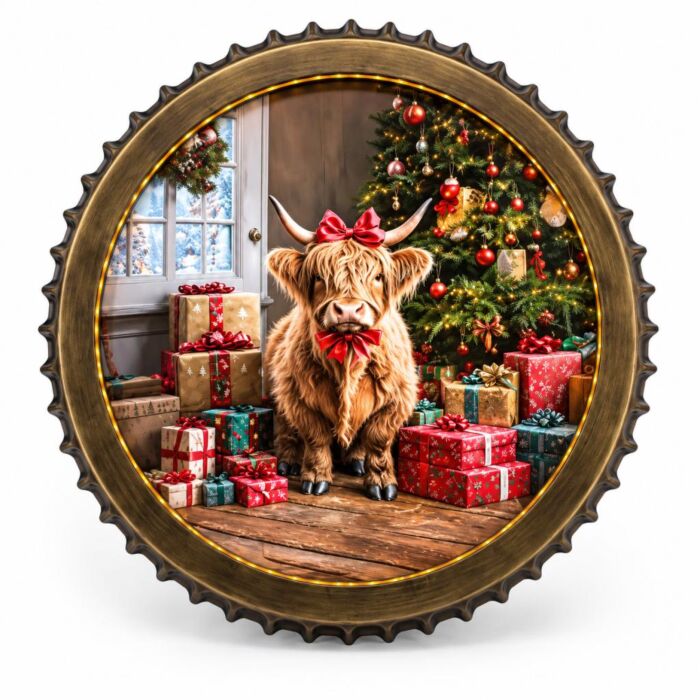 LEDcanvas rond kerstkoe d90cm LEDcanvas rond kerstkoe d90cm