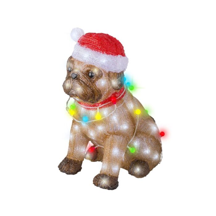 LED Figuur hond lampjes acryl bruin 42 cm - Lumineo