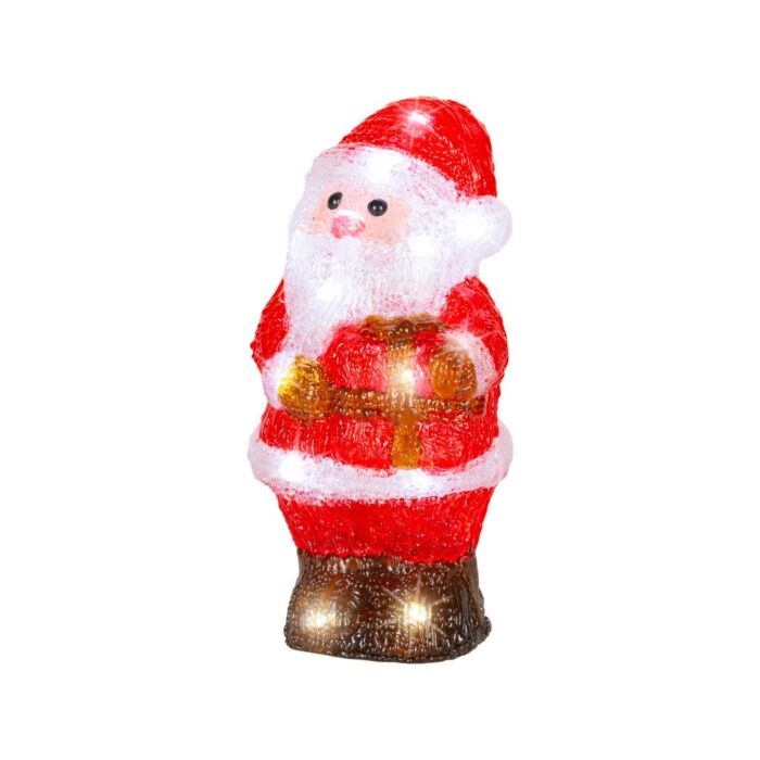 LED Figuur kerstman acryl rood 19,5 cm - Lumineo