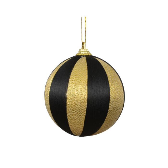 Kerstbal Zwart Goud 7,5 cm - Decoris Kerstbal Zwart Goud 7,5 cm - Decoris