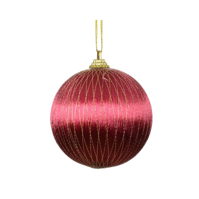 Kerstbal Donkerroze 7,5 cm - Decoris Kerstbal Donkerroze 7,5 cm - Decoris