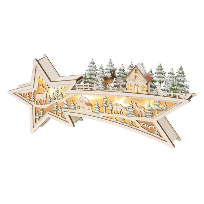 LED Decoratieve Ster met Verlichte Huisjes 43,5 cm - Lumineo LED Decoratieve Ster met Verlichte Huisjes 43,5 cm - Lumineo