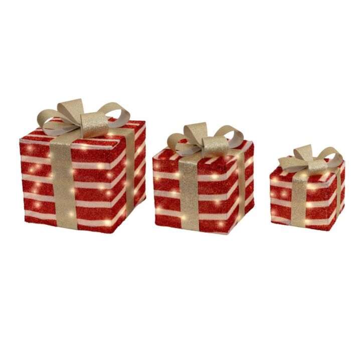 LED Cadeaubox Rood met Micro LED 28 cm - Lumineo LED Cadeaubox Rood met Micro LED 28 cm - Lumineo