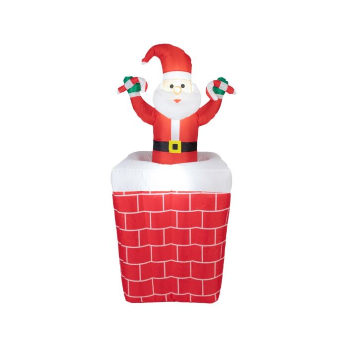 LED Opblaasbare Kerstman in Schoorsteen met Beweging 150 cm - Lumineo LED Opblaasbare Kerstman in Schoorsteen met Beweging 150 cm - Lumineo