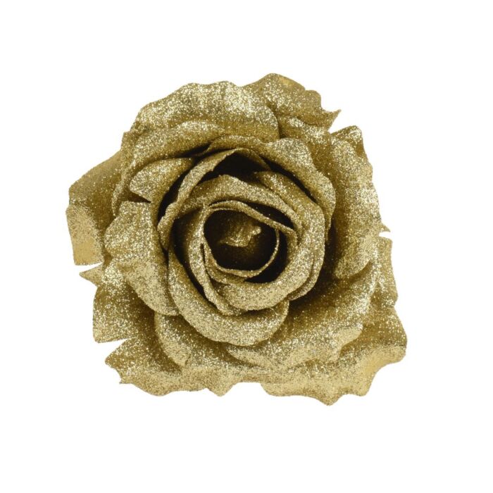 Roos op Clip Goud 12 cm - Everlands Roos op Clip Goud 12 cm - Everlands